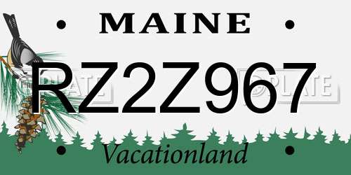 RZ2Z967 Maine License Plate