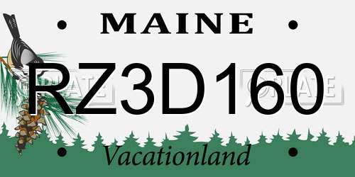 RZ3D160 Maine License Plate