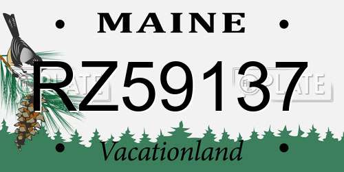 RZ59137 Maine License Plate