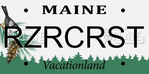 RZRCRST Maine License Plate