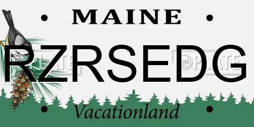 RZRSEDG Maine License Plate