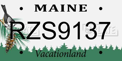 RZS9137 Maine License Plate