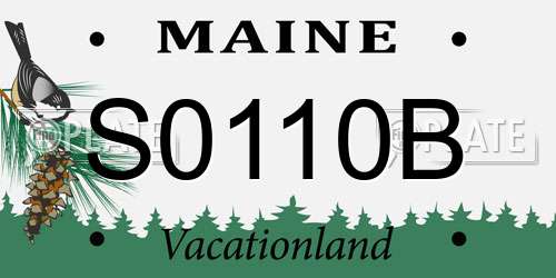 S0110B Maine License Plate