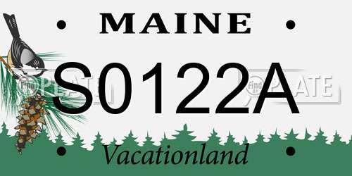 S0122A Maine License Plate