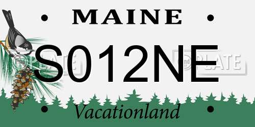 S012NE Maine License Plate