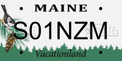 S01NZM Maine License Plate