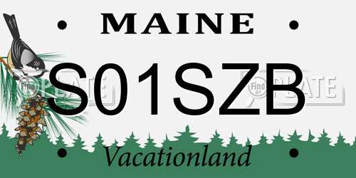 S01SZB Maine License Plate