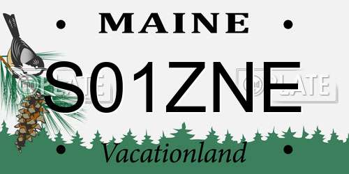 S01ZNE Maine License Plate
