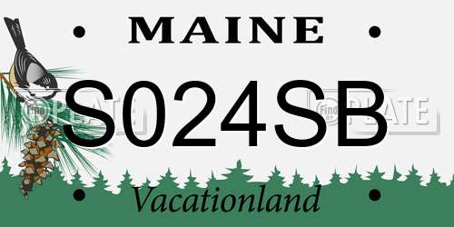 S024SB Maine License Plate