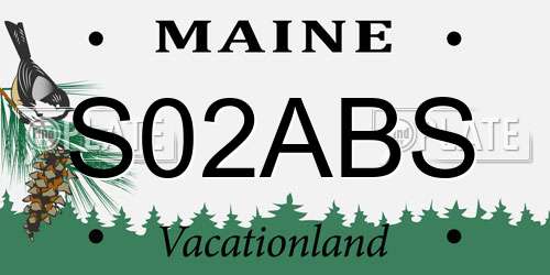 S02ABS Maine License Plate