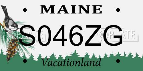 S046ZG Maine License Plate