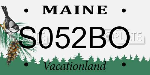S052BO Maine License Plate