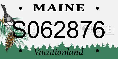 S062876 Maine License Plate