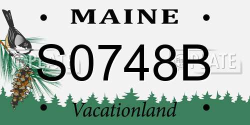 S0748B Maine License Plate