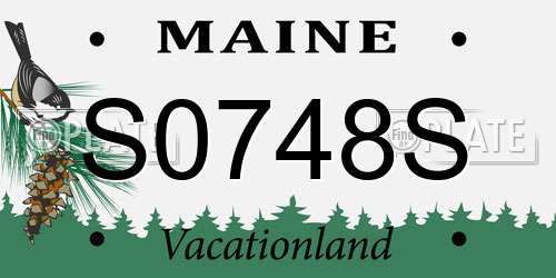S0748S Maine License Plate