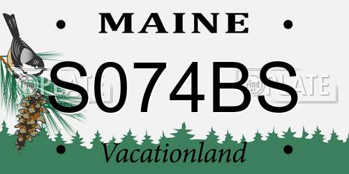 S074BS Maine License Plate