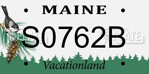 S0762B Maine License Plate
