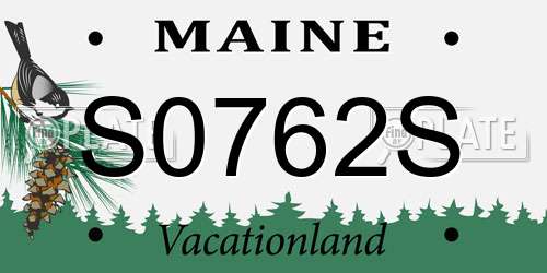 S0762S Maine License Plate