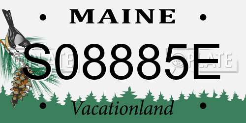 S08885E Maine License Plate