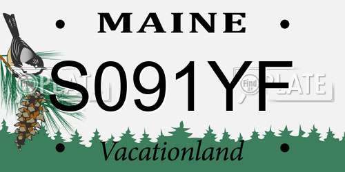 S091YF Maine License Plate