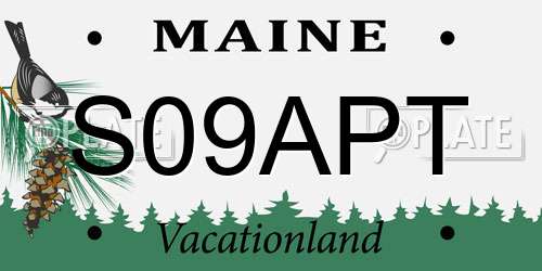 S09APT Maine License Plate