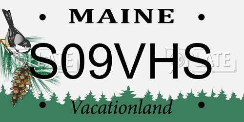 S09VHS Maine License Plate
