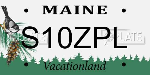 S10ZPL Maine License Plate