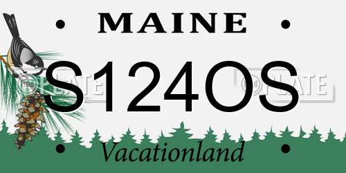 S124OS Maine License Plate