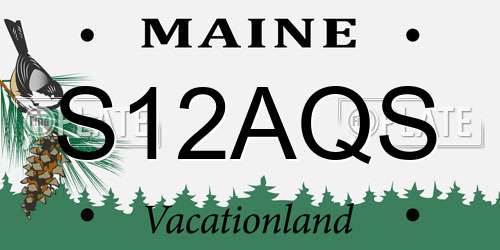 S12AQS Maine License Plate