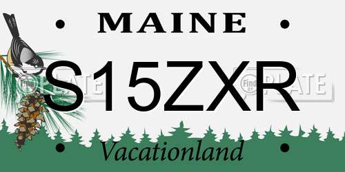 S15ZXR Maine License Plate