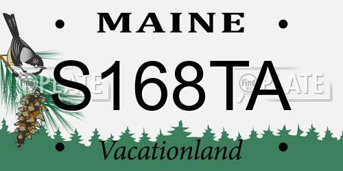 S168TA Maine License Plate