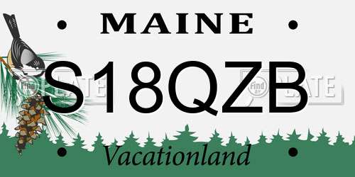 S18QZB Maine License Plate