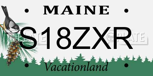 S18ZXR Maine License Plate