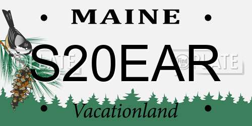 S20EAR Maine License Plate