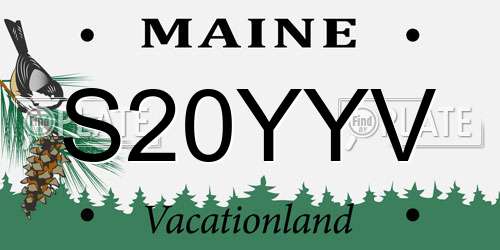 S20YYV Maine License Plate