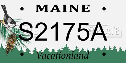 S2175A Maine License Plate
