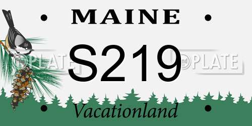 S219 Maine License Plate