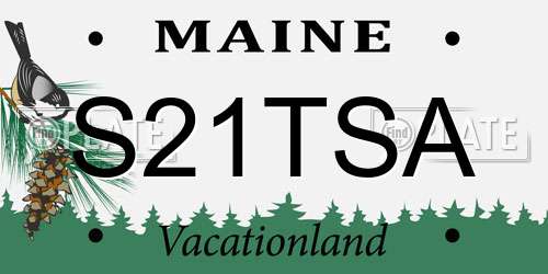 S21TSA Maine License Plate