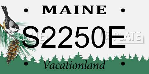 S2250E Maine License Plate