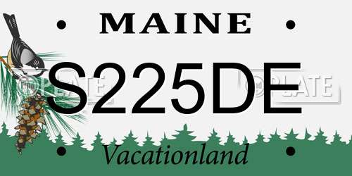 S225DE Maine License Plate