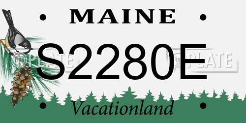 S2280E Maine License Plate