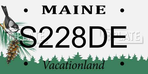 S228DE Maine License Plate