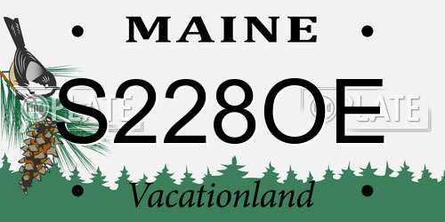 S228OE Maine License Plate