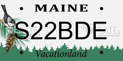S22BDE Maine License Plate