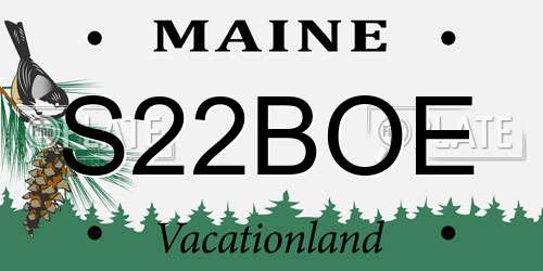 S22BOE Maine License Plate
