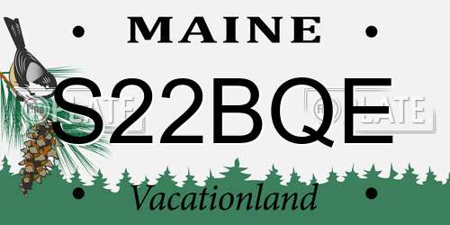 S22BQE Maine License Plate