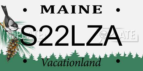 S22LZA Maine License Plate