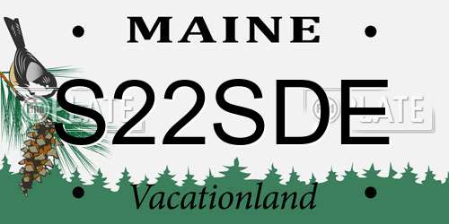 S22SDE Maine License Plate