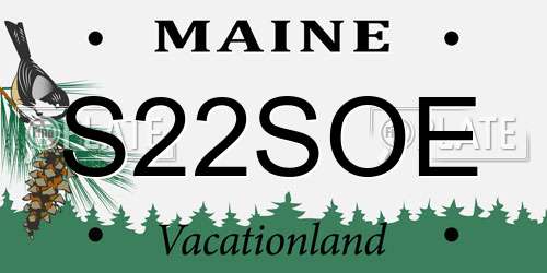 S22SOE Maine License Plate