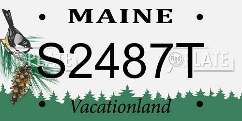 S2487T Maine License Plate